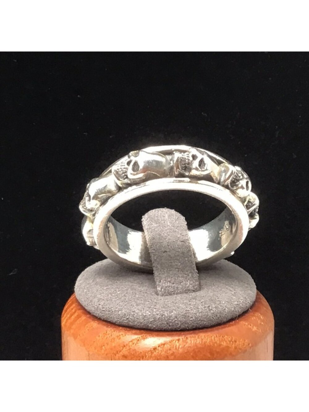 Men’s Sterling Silver Skulls Ring 18 Gms Size 12.25 New